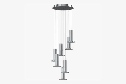Preview: Chrome Cylinder Pendant Light Fixture