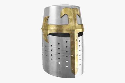 Preview: Crusader Great Helm with Golden Cross
