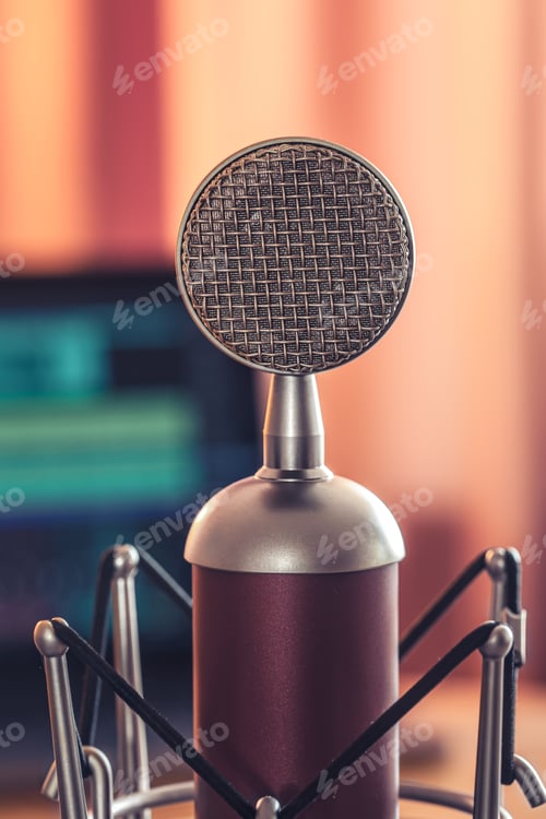 Preview: Professional microphone for sound recording, macro photography.