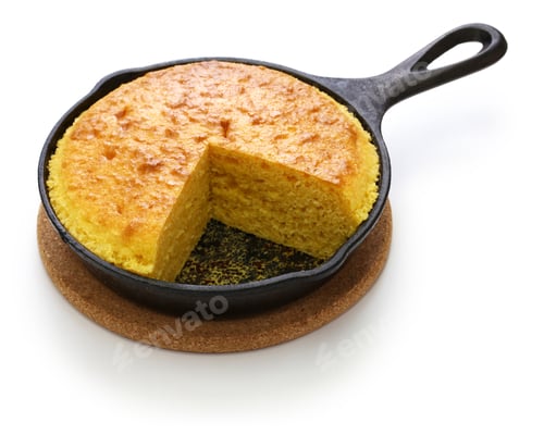 Preview: homemade cornbread in skillet, southern cooking
