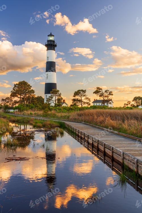 Preview: The Bodie Island Light Station in the Outer Banks of North Carolina, USA
