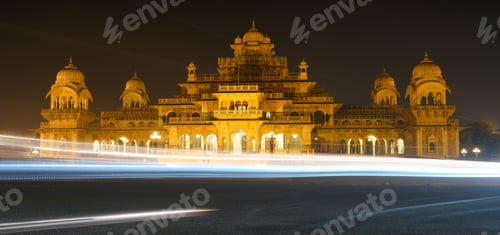 Preview: Albert Hall Museum located in Jaipur, India during nighttime