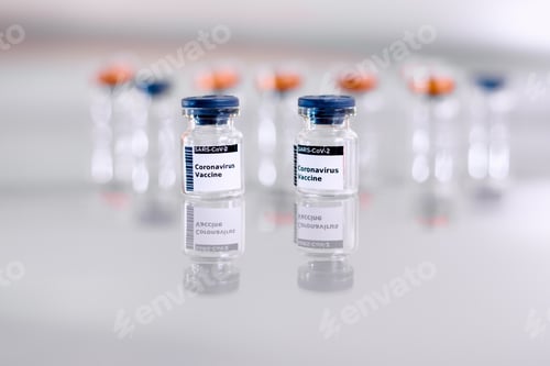 Preview: Vials of the coronavirus vaccine (sars-cov-2 COVID-19) ready to be administered to people