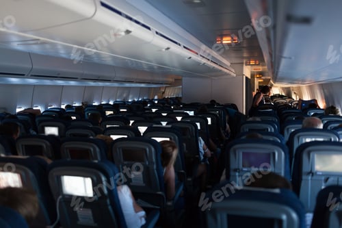 Preview: Cabin of modern passenger airplane