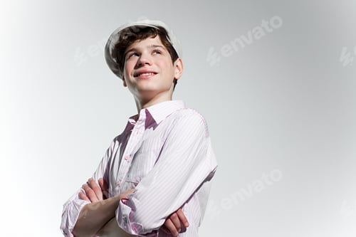 Preview: Boy looking up and smiling