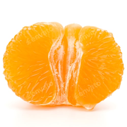 Preview: Peeled tangerine or mandarin fruit half