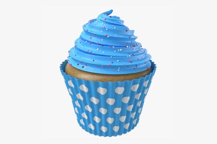 Preview: Blue Frosting Cupcake with Sprinkles