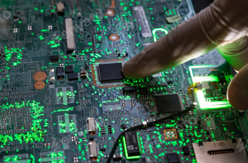 Preview: close up beautiful nano electronic technology board f