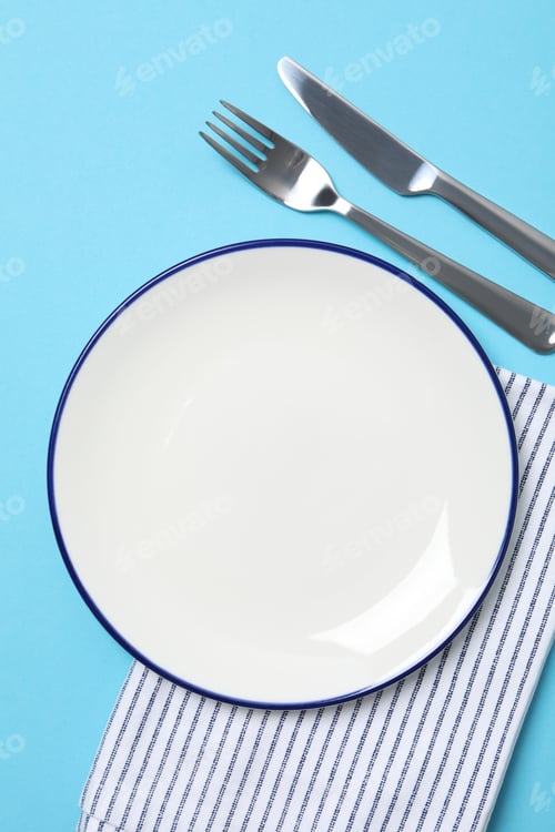 Preview: Empty plate, composition for minimal and minimalism concept