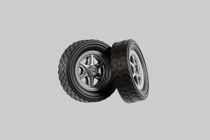 Preview: Vehicle tires with silver rims