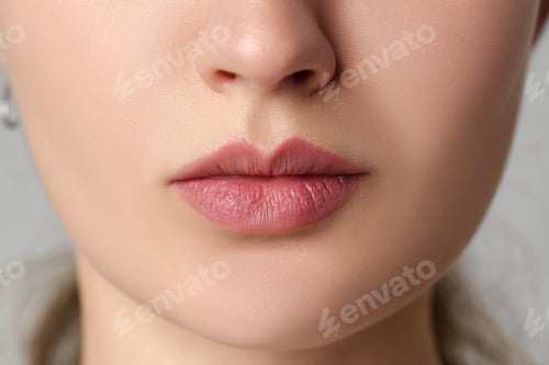 Preview: Close up of pink natural female lips