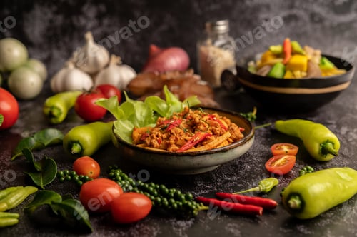 Preview: Stir Fried Curry Paste with Bamboo Shoot and Minced Pork.