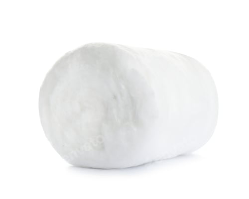 Preview: Roll of fluffy cotton on white background