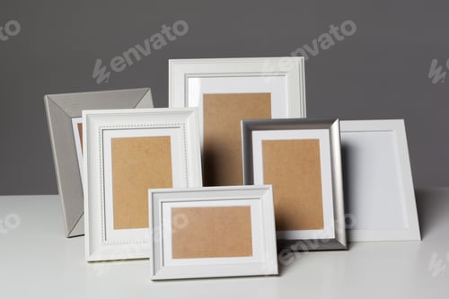 Preview: Blank photo frame on the table