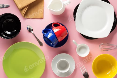 Preview: kitchenware at abstract background