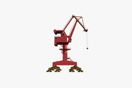 Preview: Industrial crane with checkered tracks