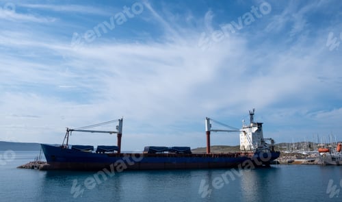 Preview: Old oil tanker moored at harbor Lavrion, Attica, Greece