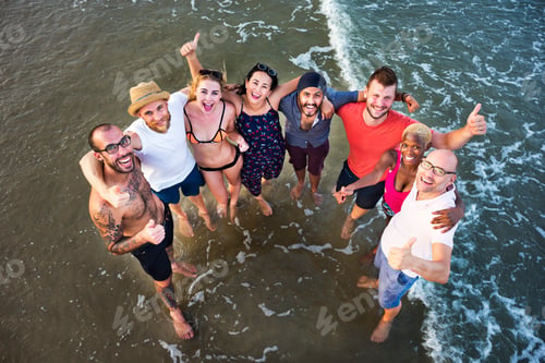 Preview: Young People Standing Near Sea Concept