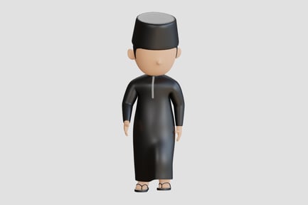 Preview: 3D Islamic Male with Simple Hat
