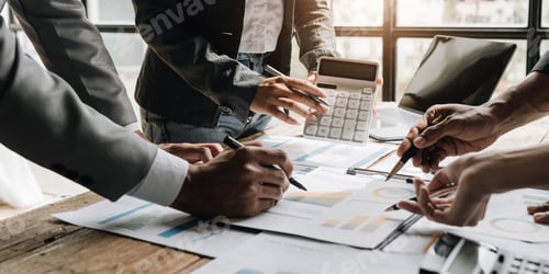 Preview: Asian business adviser meeting to analyze and discuss the situation on the financial report in the