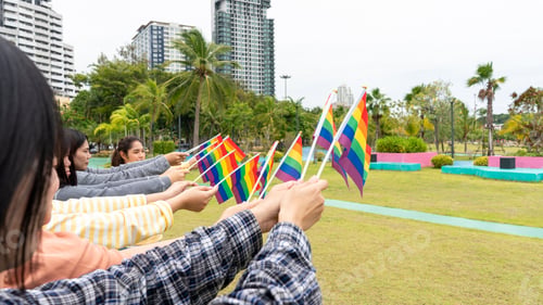 Preview: Lesbian gay woman trust hand symbol of love outdoors. LGBT Coupple trust hand make love outdoors