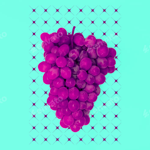 Preview: Fashion Grapes Design. Minimal. Flat lay collection