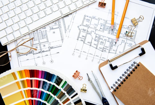 Preview: Architect workplace top view