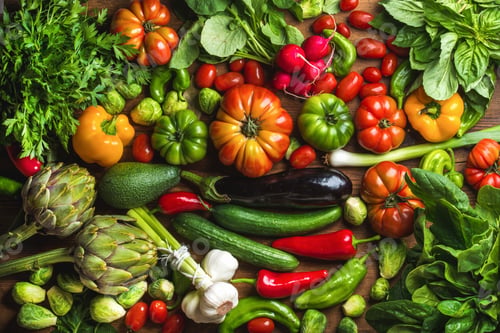 Preview: Fresh raw ingredients for healthy cooking or salad making