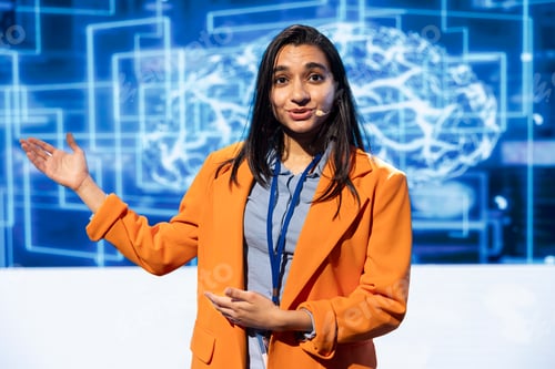 Preview: Engineer exploring latest AI products and tools at tech event