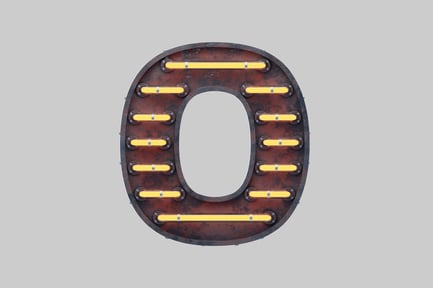 Preview: Vintage rusty oxygen letter o