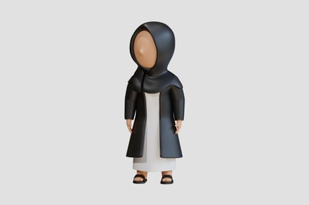 Preview: Muslim Woman 3D Character Neutral Standing View