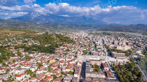 Preview: Aerial view of the city of Berat in Albania, the city of a thousand windows