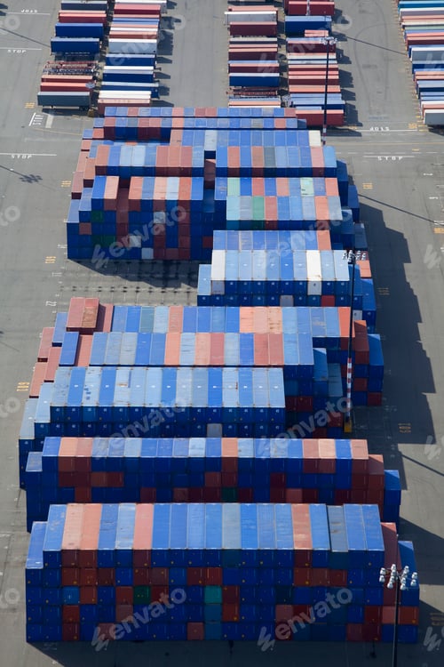 Preview: 45621,Shipping Containers To Be Loaded Onto Semi Trucks