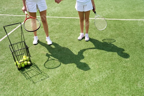 Preview: Young woman and a girl are on the tennis court