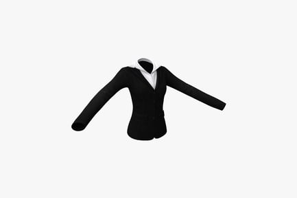 Preview: Black blazer with white collar and cuffs