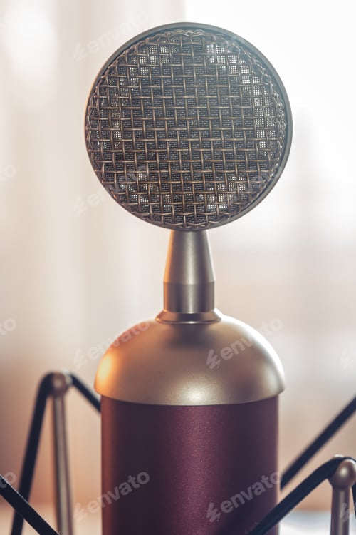 Preview: Professional microphone for sound recording, macro photography.