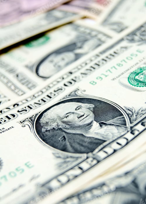 Preview: Background. A scattering of banknotes (dollars).