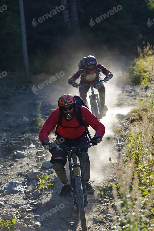 Preview: Mountain bikers riding downhill
