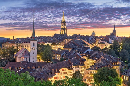 Preview: Bern, Switzerland Old Town View at Twilight