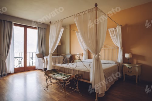 Preview: Bedroom with Four Poster Bed and Balcony