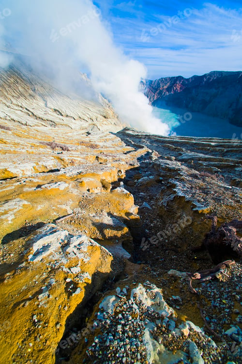 Preview: Kawah Ijen's turquoise blue acid crater lake, Java, Indonesia, Asia, Asia