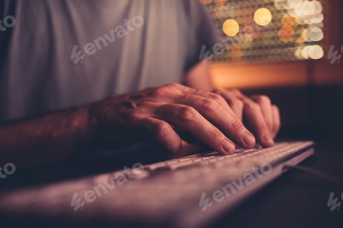 Preview: Hands type computer keyboard