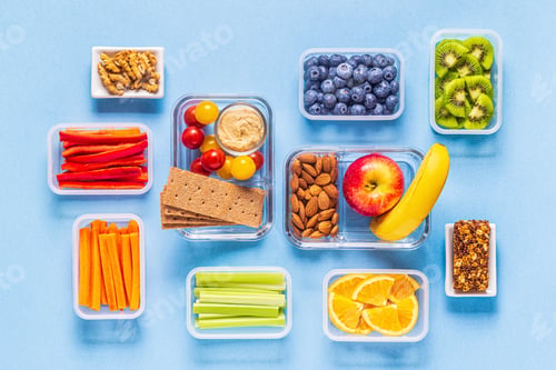 Preview: Healthy snack on a pastel background.