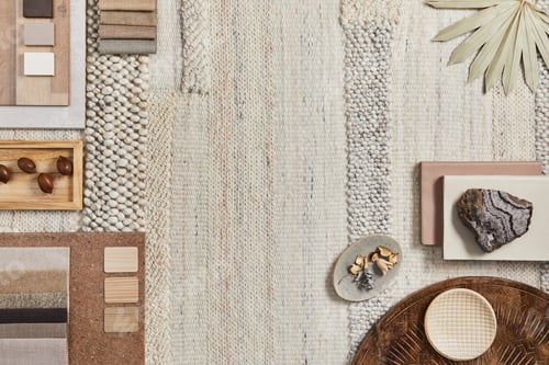 Preview: Flat lay design of creative architect moodboard composition