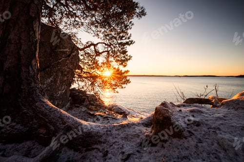Preview: sunrise at Baltic sea shore