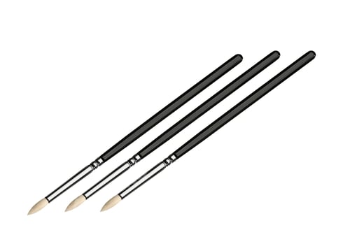 Preview: three make up brushes isolated on white background