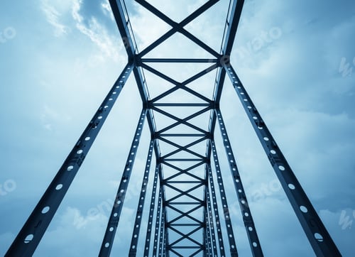 Preview: steel bridge, steel structure close-up view