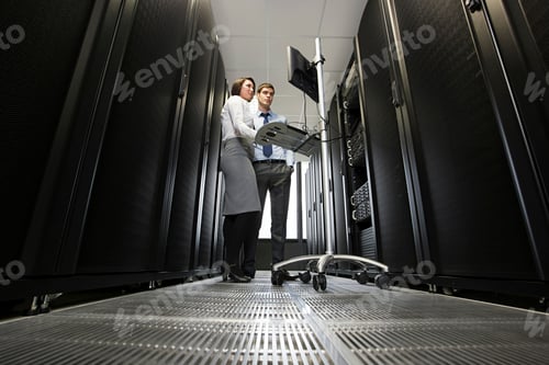 Preview: Professionals troubleshooting in a data center server room