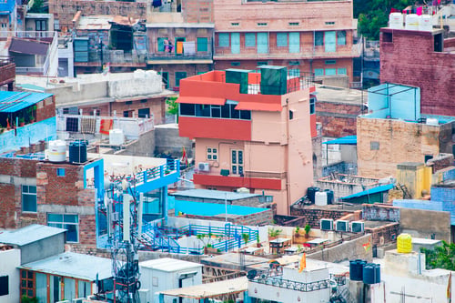 Preview: Aerial view of Jodhpur Blue City. Jodphur, Rajasthan, India