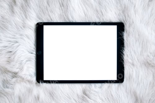 Preview: Place it - Digital Tablet Mockup on Rug